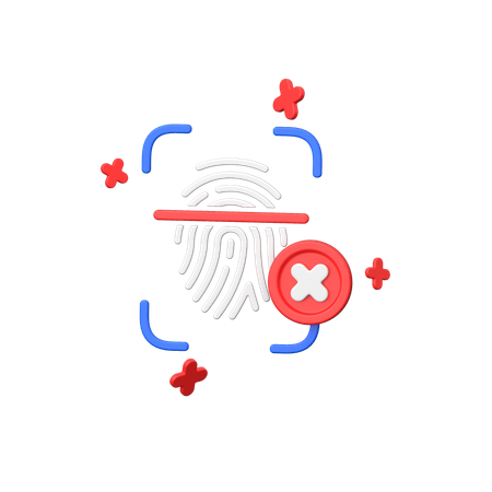 Fingerabdruck stimmt nicht überein  3D Icon