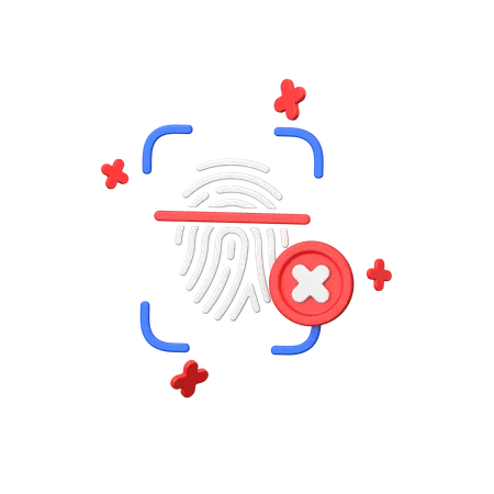 Fingerabdruck stimmt nicht überein  3D Icon