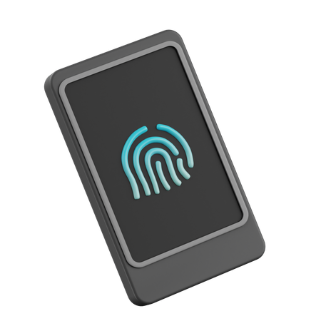 Fingerprint Locked Celullar  3D Icon