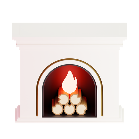 Fire Place  3D Illustration