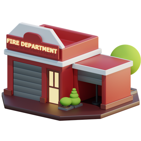 Fire Station  3D Icon