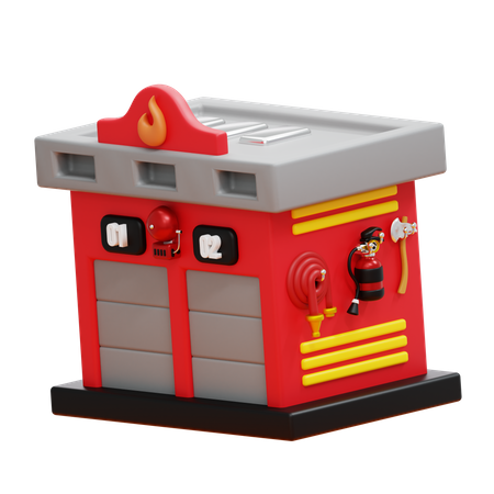 Fire Station  3D Icon