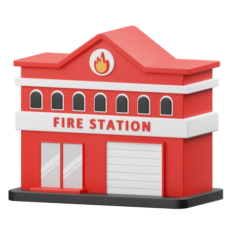 Fire Station  3D Icon