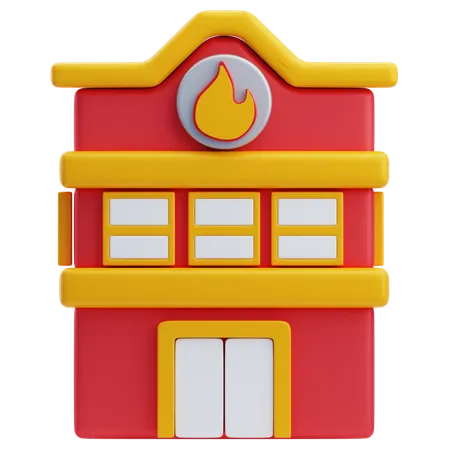 Fire Station  3D Icon