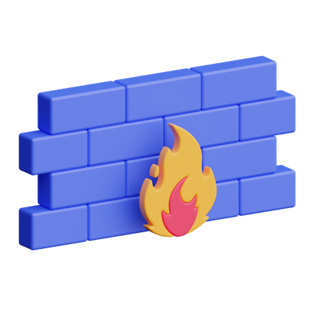 Firewall Security  3D Icon