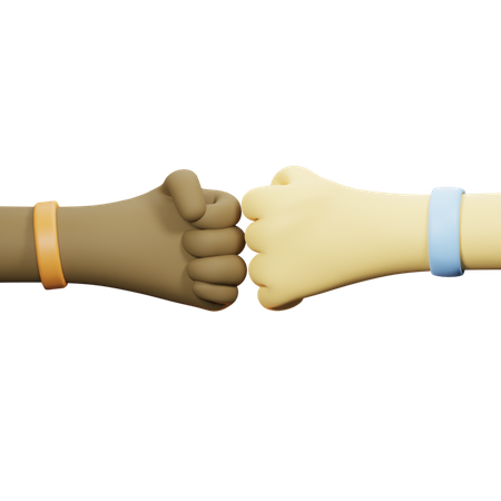 Fist Bump Gesture  3D Illustration