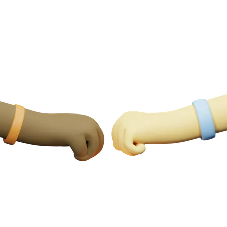 Fist Bump Gesture  3D Illustration