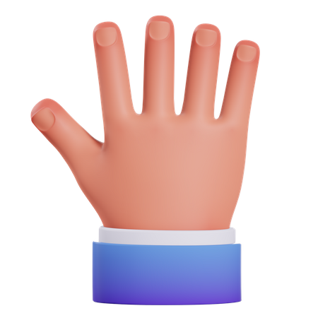 Five Finger Gesture  3D Illustration