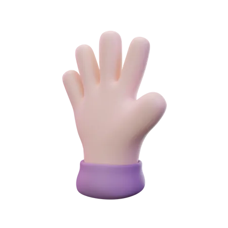 Five Finger Hand Gesture  3D Icon