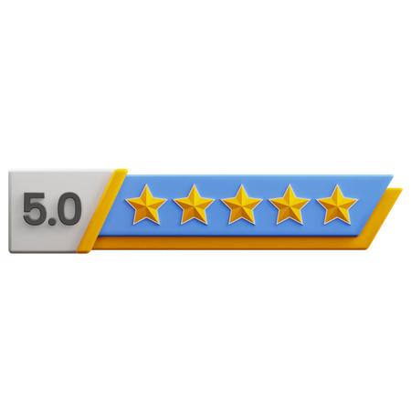 Five Of Five Star Rating  3D Icon