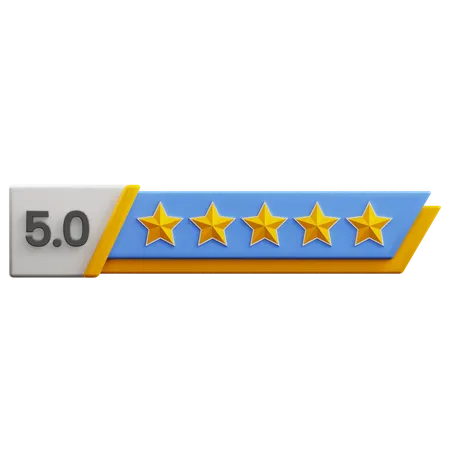 Five Of Five Star Rating  3D Icon