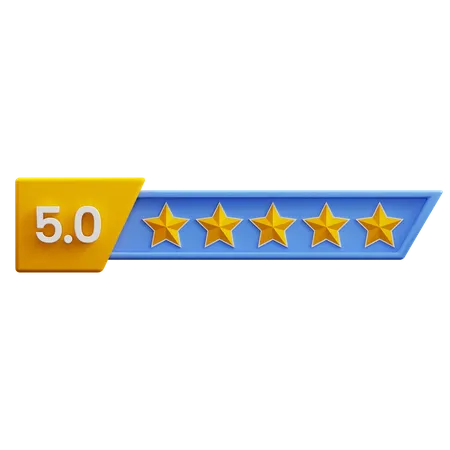 Five Of Five Star Rating  3D Icon