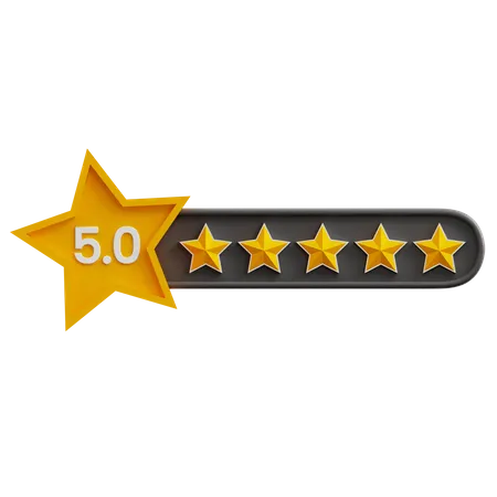 Five Of Five Star Rating  3D Icon