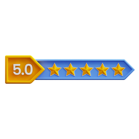 Five Of Five Star Rating  3D Icon