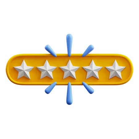 Five Of Five Star Rating  3D Icon