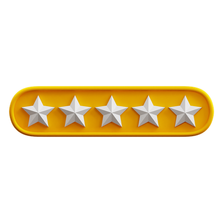 Five Of Five Star Rating  3D Icon