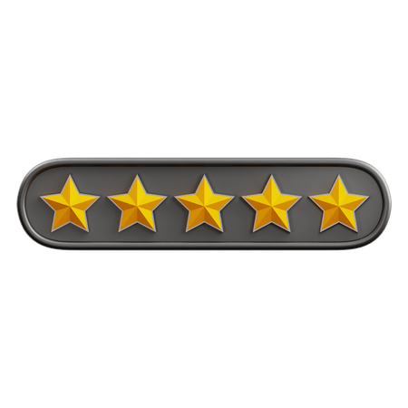 Five Of Five Star Rating  3D Icon