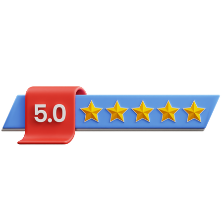 Five Of Five Star Rating  3D Icon