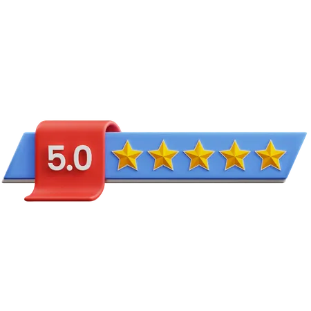 Five Of Five Star Rating  3D Icon