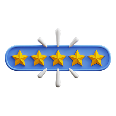 Five Of Five Star Rating  3D Icon