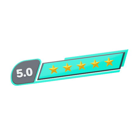 Five Of Five Star Rating  3D Icon