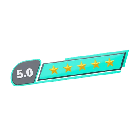 Five Of Five Star Rating  3D Icon