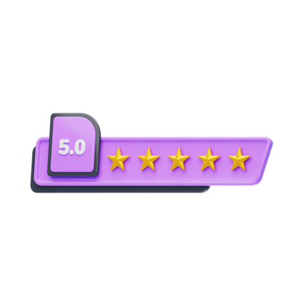 Five Of Five Star Rating  3D Icon