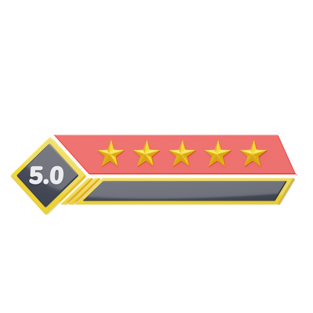 Five Of Five Star Rating  3D Icon