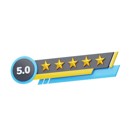 Five Of Five Star Rating  3D Icon