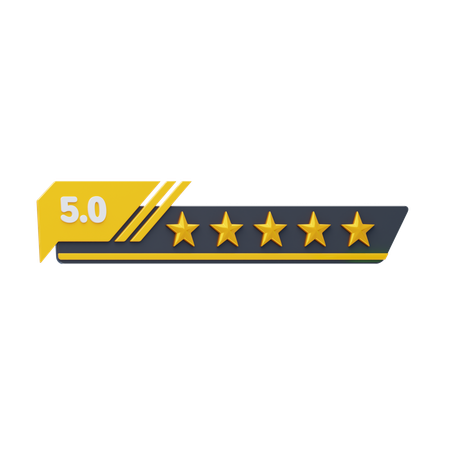 Five Of Five Star Rating  3D Icon