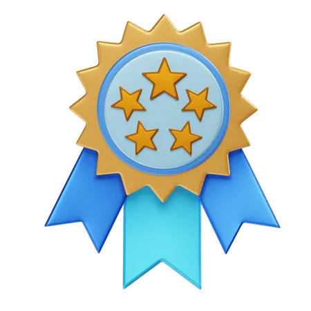 Five Star Badge  3D Illustration