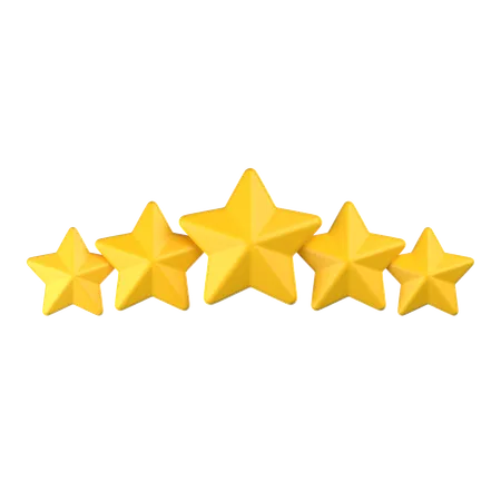 Five Star Rating  3D Icon