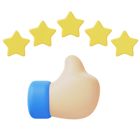 Five Star Rating  3D Icon