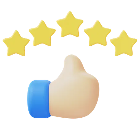 Five Star Rating  3D Icon