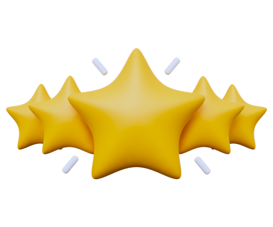 Five Star Rating  3D Icon