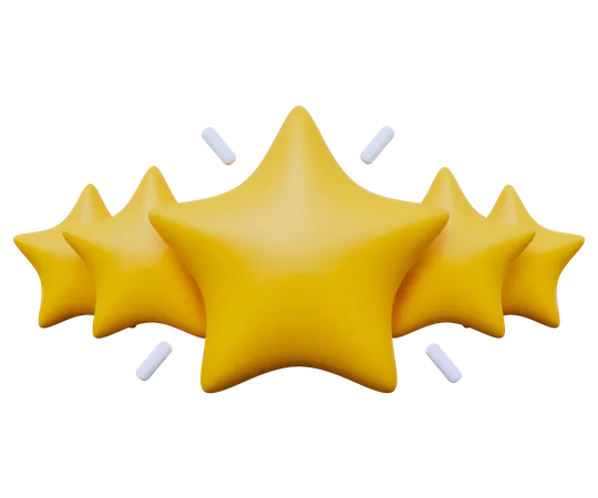 Five Star Rating  3D Icon