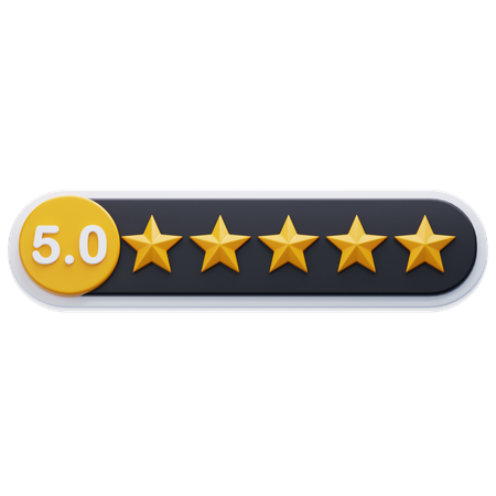 Five Star Rating  3D Icon