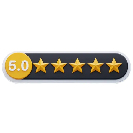 Five Star Rating  3D Icon