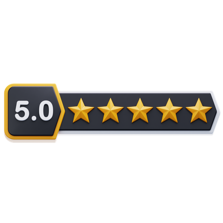 Five Star Rating  3D Icon