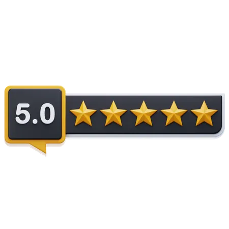 Five Star Rating  3D Icon