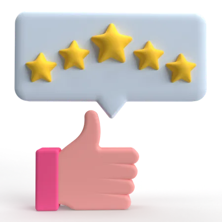 Five Star Rating  3D Icon