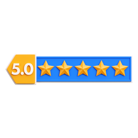 Five Star Rating  3D Icon