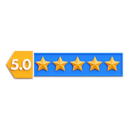 Five Star Rating  3D Icon