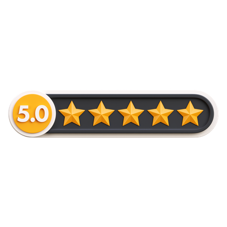 Five Star Rating  3D Icon