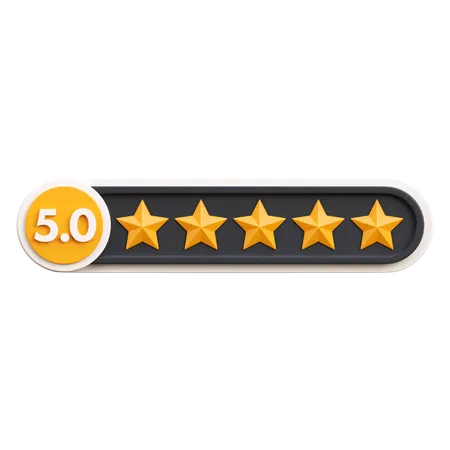 Five Star Rating  3D Icon