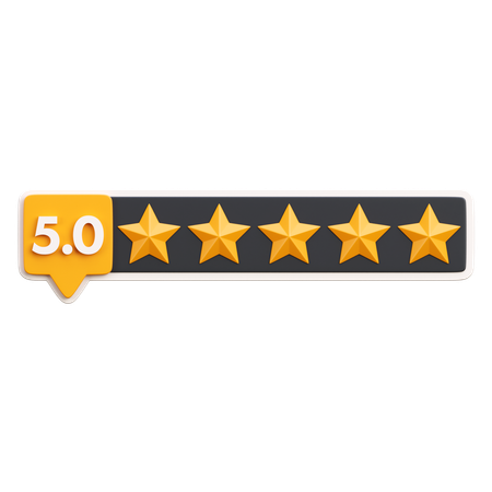 Five Star Rating  3D Icon