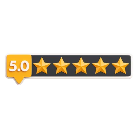 Five Star Rating  3D Icon