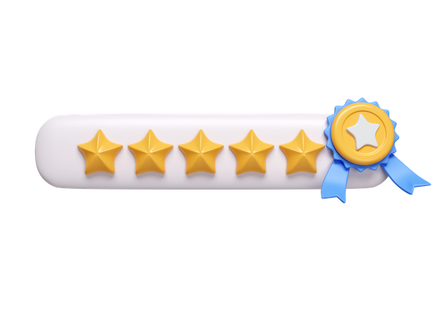 Five Star Rating  3D Icon