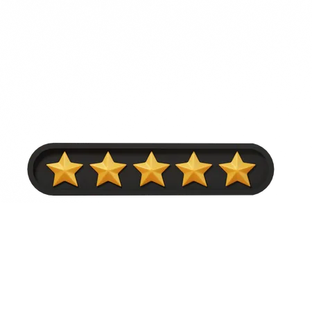 Five Star Rating  3D Icon