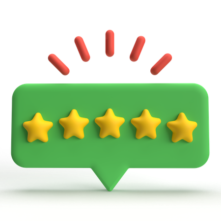 Five Star Rating  3D Icon